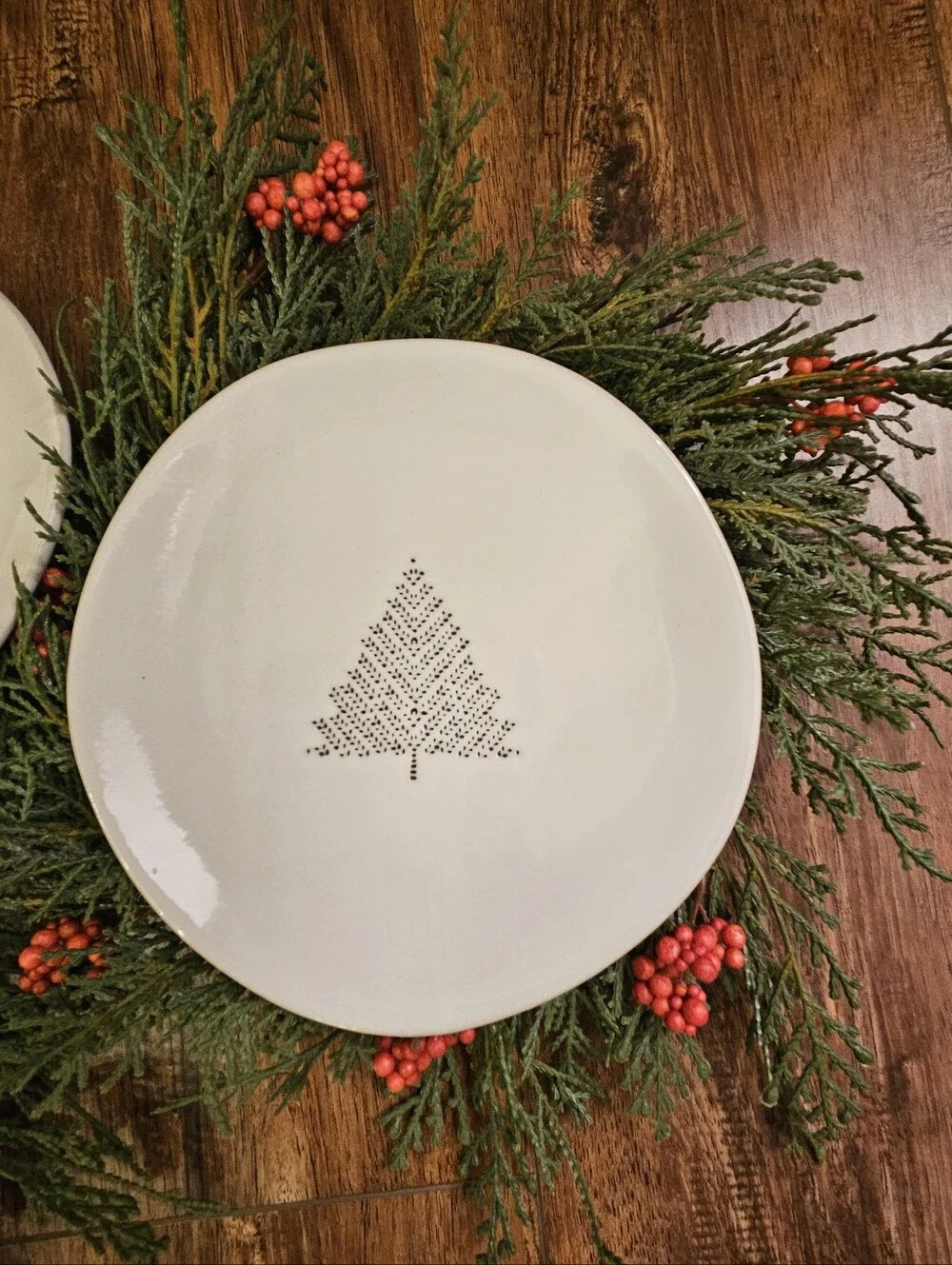 Hearth & Hand Off White Holiday Ceramic Plates - Set of 4